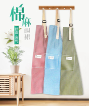 Apron skirt hipster beautiful fashion high-grade cotton linen breathable 2021 new work clothes waterproof oil-Proof Kitchen