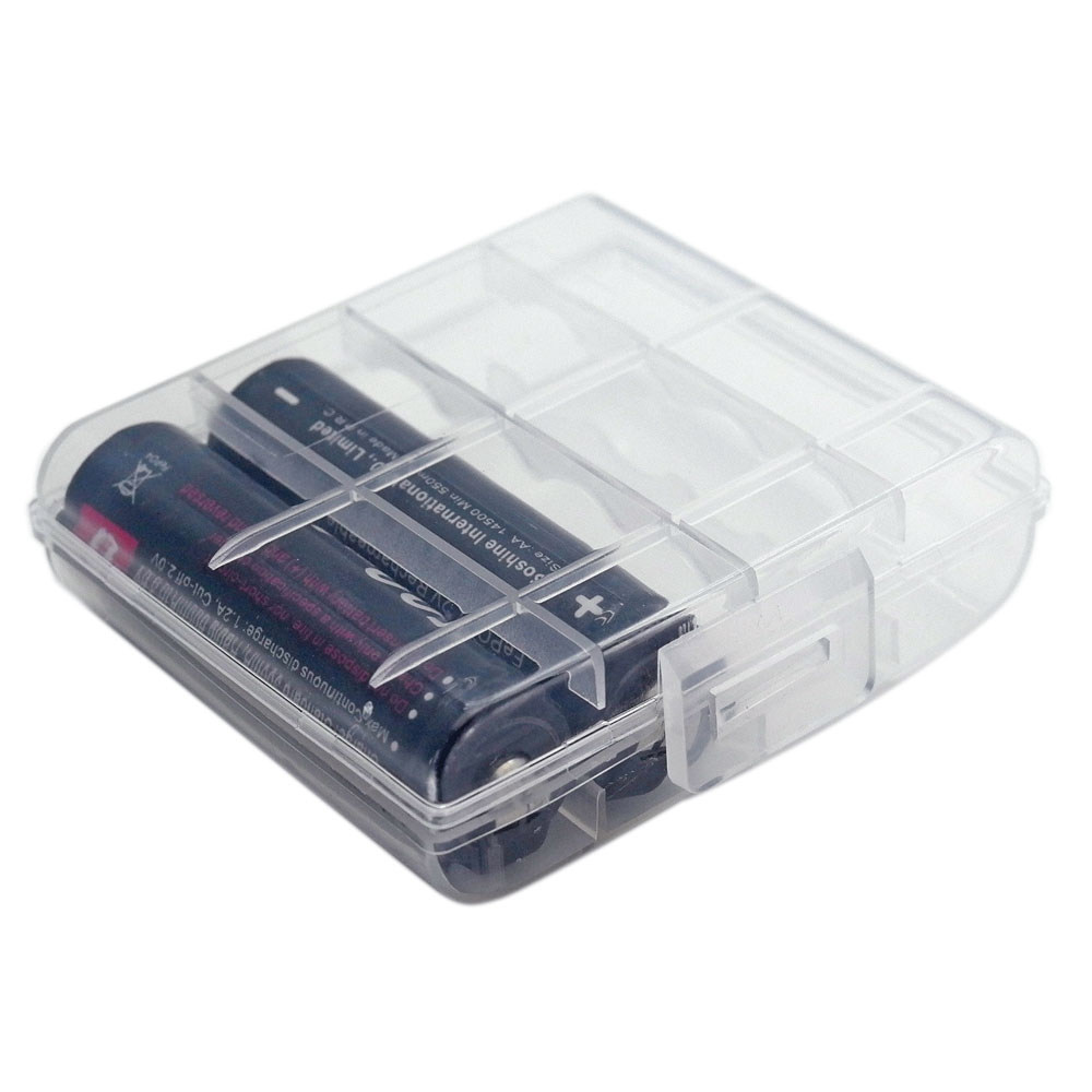 High quality battery box No 5 AA No 7 AAA universal storage box can put 4 transparent