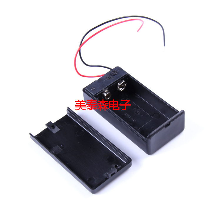 9V battery box 9V battery dedicated with switch with cover nine volt battery box battery holder with red and black wires