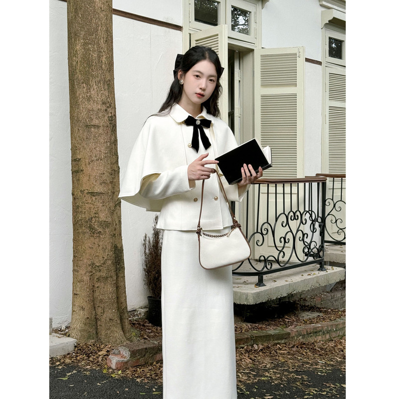 [Close Store Clearance] Beidaojia Original Rich Girl Style Cape and Lady Suit Set, Little Chanel Style Two-Piece Set for Women