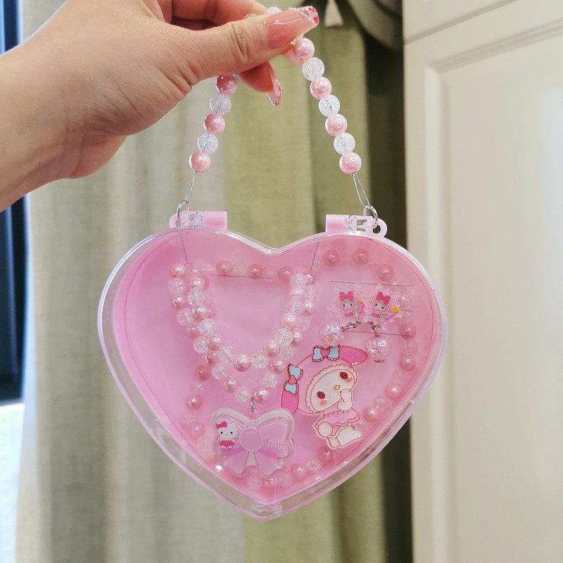 Ожерелье 六一儿童节礼物项链首饰套装戒指女童生日冰雪公主耳夹无耳洞手链 OTHER