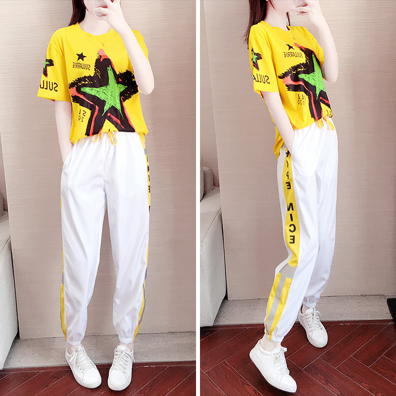 Tide Card CVY Sports Suit Women 2022 Summer New Fashion Foreign Pie Loose Korean version Leisure short sleeves Two sets