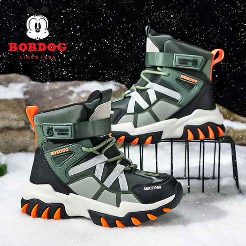 Детские утепленные сапоги для мальчиков, утепленная обувь, нескользящие лыжные ботинки, подходит для подростков