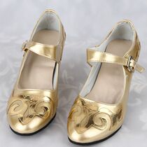 Xinjiang Uygur ethnic shoes Latin dance round head with low heel high heel womens shoes Childrens girl dance shoes