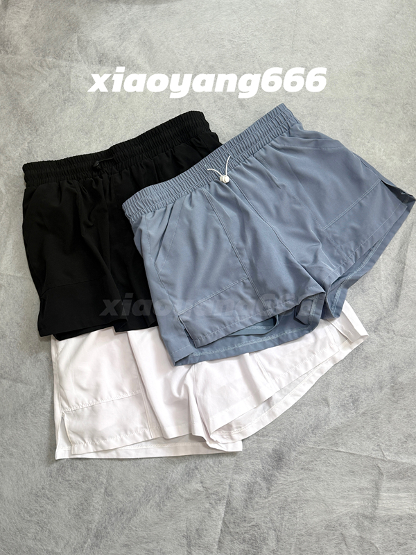 High-Waisted Quick-Drying Sports Shorts for Women, Fake Two-Piece Running Marathon Shorts, Casual Gym Three-Quarter Pants, Yoga Pants