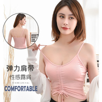 Yoga fitness ladyboy vest mens and womens big brother sexy cd cross-dressing drawstring bandeau sports sling top to wear outside