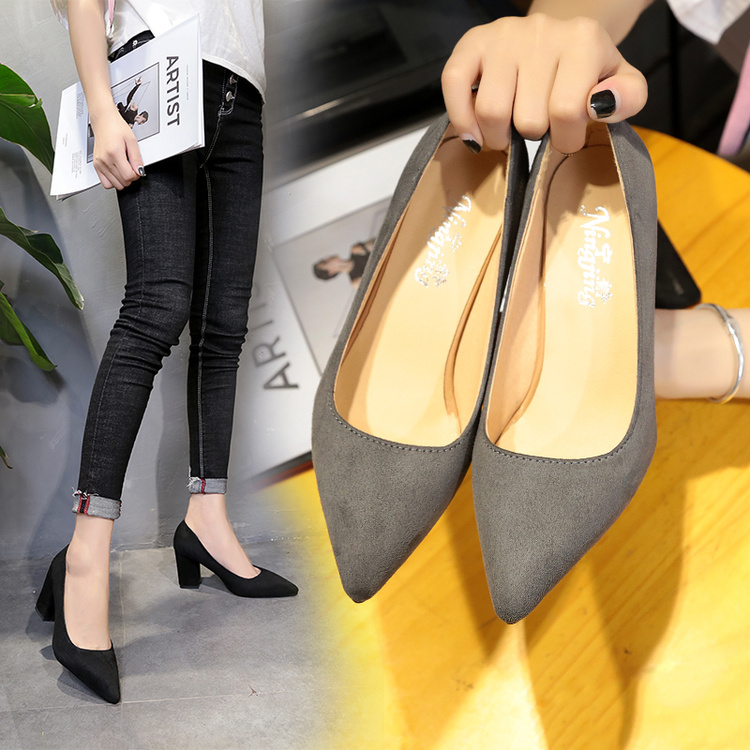 Big size coarse heel women's single shoes cd Changing Dress Fake Lady High Heel Shoes Women Clothes Gags Clothes Anti Strings Men's Items Shoes