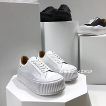 Big head biscuit shoes womens jil Xu Lu with small white shoes womens high thick bottom pine cake lace tie-up casual board shoes