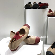 Handmade dark old vintage BY BV RV UMA ballet shoes cross with square head flat Mary Jane single shoes