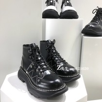 (Imported open edge beads) 2021 New McKunda bear Martin boots female Guli Naza the same lace-up short boots