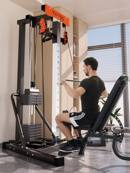 Pijian Multifunctional Unilateral Birdcage Gym Equipment for Home Use, High Pull-Down and Chest Press Training Equipment