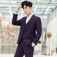 Bộ đồ vest nam ba mảnh kinh doanh chuyên nghiệp nhỏ Tây trang trí cơ thể chú rể quần áo chú rể váy cưới - Suit phù hợp áo vest nam hàng hiệu