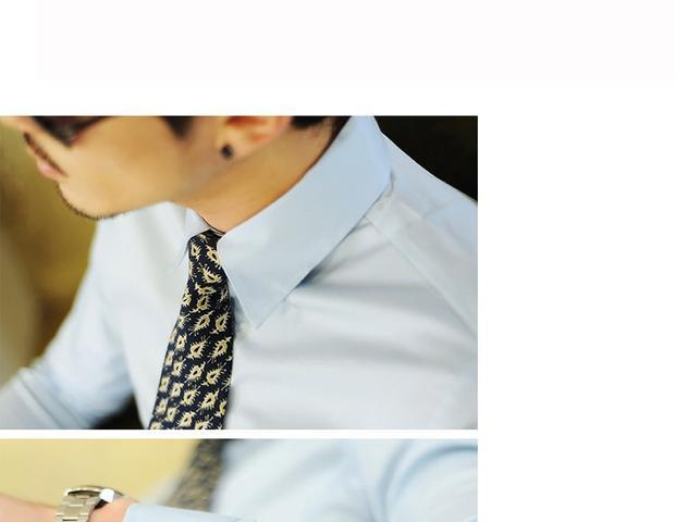 Cổ áo lớn hoang dã Phiên bản Hàn Quốc của doanh nghiệp giấu nút nam áo dài tay kaki miễn phí áo chống nhăn áo sơ mi đẹp