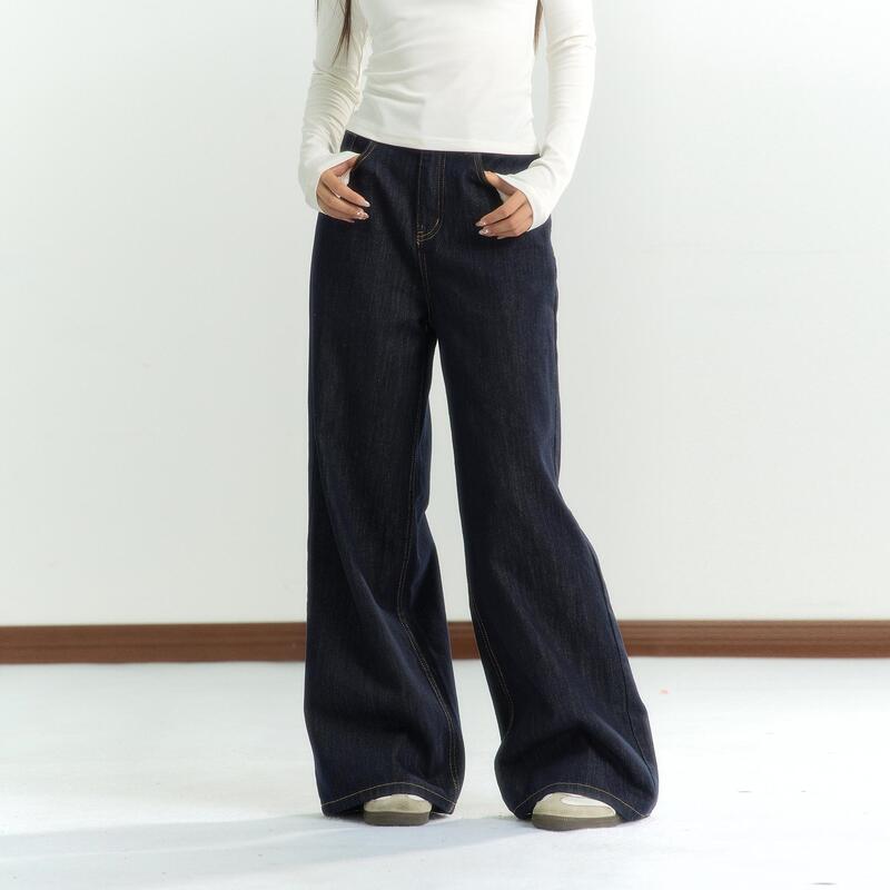 Besober Original Slimming Versatile Straight-Leg Jeans for Women, High-Waisted, Floor-Length, Casual, Stylish, Loose Wide-Leg Pants