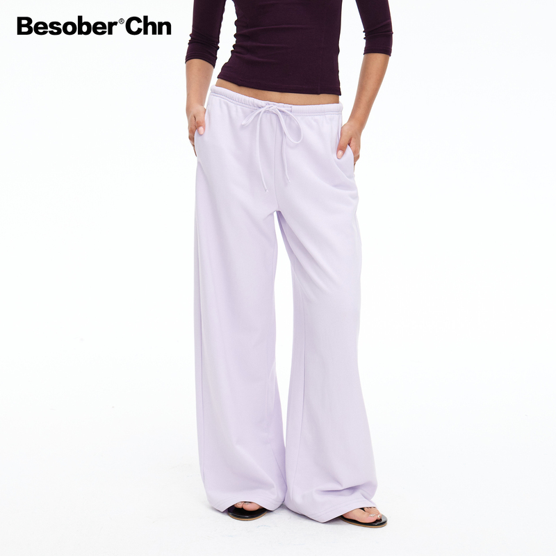 Besober Light Purple Casual Pants for Women, Autumn Mid-Low Waist Loose Straight-Leg Pants That Cover the Body, Sporty Wide-Leg Long Pants, Sweatpants Besober Light Purple Casual Pants for Women, Autumn Mid-Low Waist Loose Straight-Leg Pants That Cover the Body, Sporty Wide-Leg Long Pants, Sweatpants