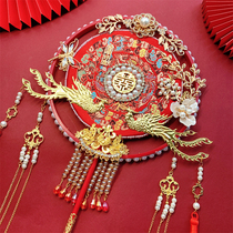 Wedding Embroidered Comedy Fan Group Fan High-end Bridal Gift Show and yet slapped a diy finished material package to marry