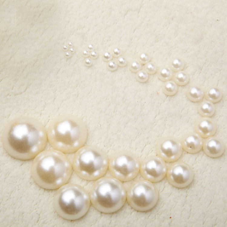 Pearl half piece pearl ancient wind group fan hi fan jewelry accessories DIY material earrings hair crown accessories imitation pearls