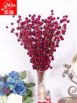Single small red berry skewers decorative ornaments are indoor family scene arrangement holiday diy material Christmas