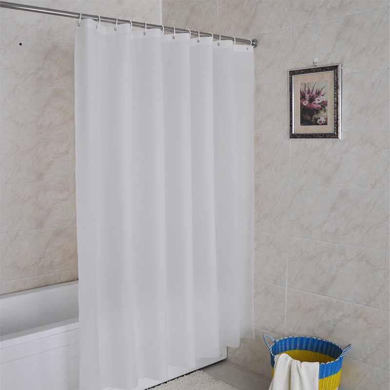 Bathroom solid color shower curtain set thick bath partition curtain free perforation hotel shower curtain tarpaulin