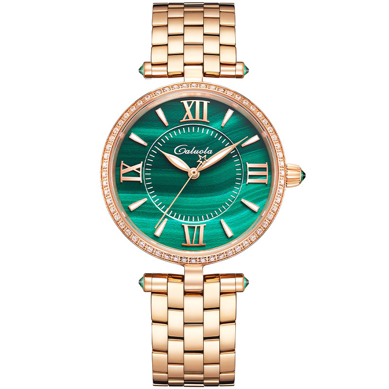 Corolla watch ladies quartz watch fashion trend women's watch Korean version waterproof luminous purple leather steel belt women's watch