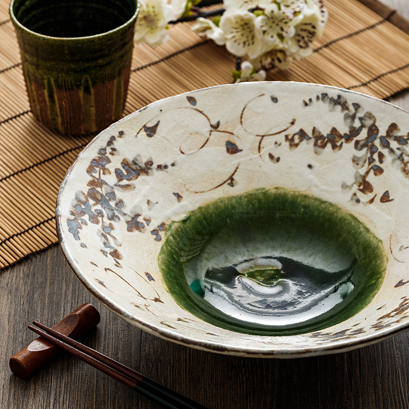 Kaiseki has, deep disc material imported from Japan under the glaze color ceramic sushi plate sashimi dish plates by hand