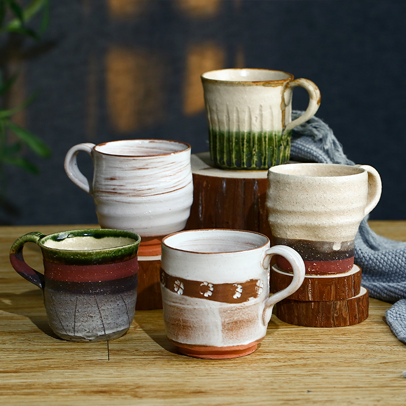 Coarse pottery teacup manual master cup single CPU imported from Japan Japanese household ceramic cup tea set of tea cups