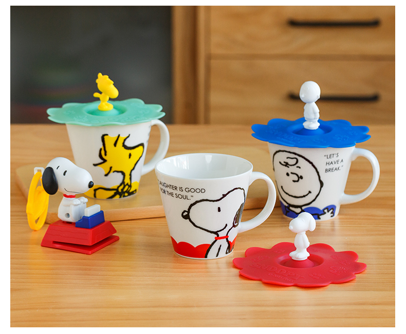 SNOOPY SNOOPY, Charlie brown, the import mark glass ceramic cup with cover domestic cartoon cup ultimately responds cup