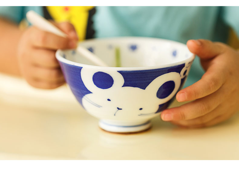 Japanese imports of Chinese zodiac cartoon bowl bowl household dessert bowl bowl of Japanese tableware ceramic bowl and lovely children