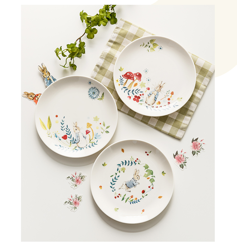 Than the the original authorization rabbit cartoon ceramic plate eat dish plates European household salad bowl western - style food tableware