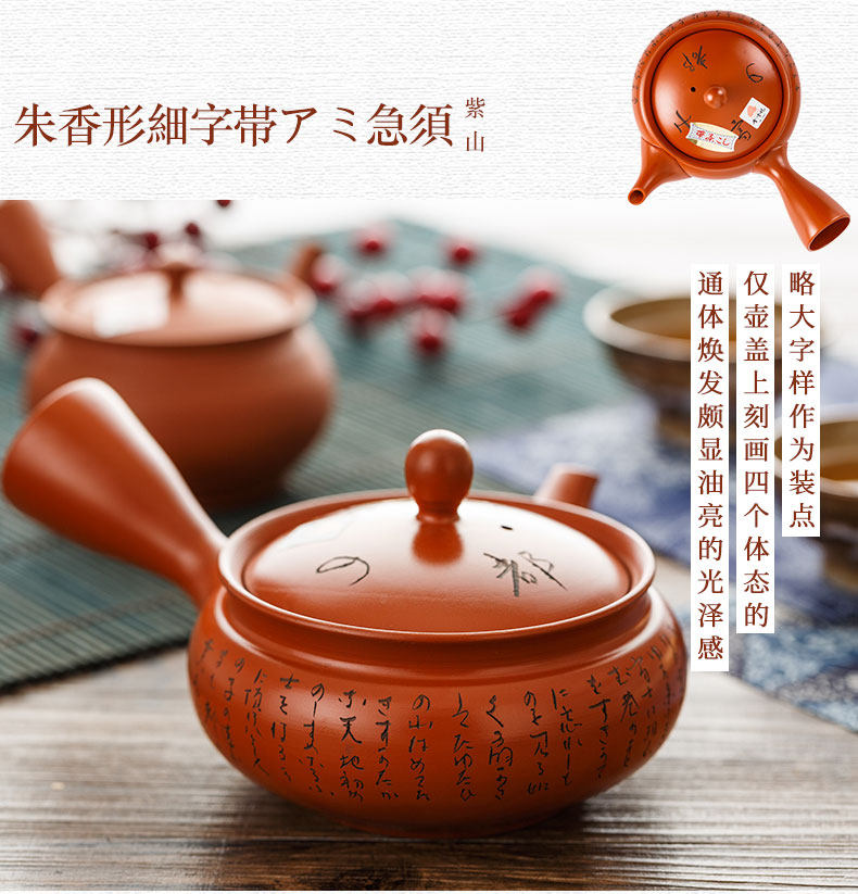 Manual teapot tea famous imported from Japan are it, slippery burn zhu clay teapot household single pot of little teapot