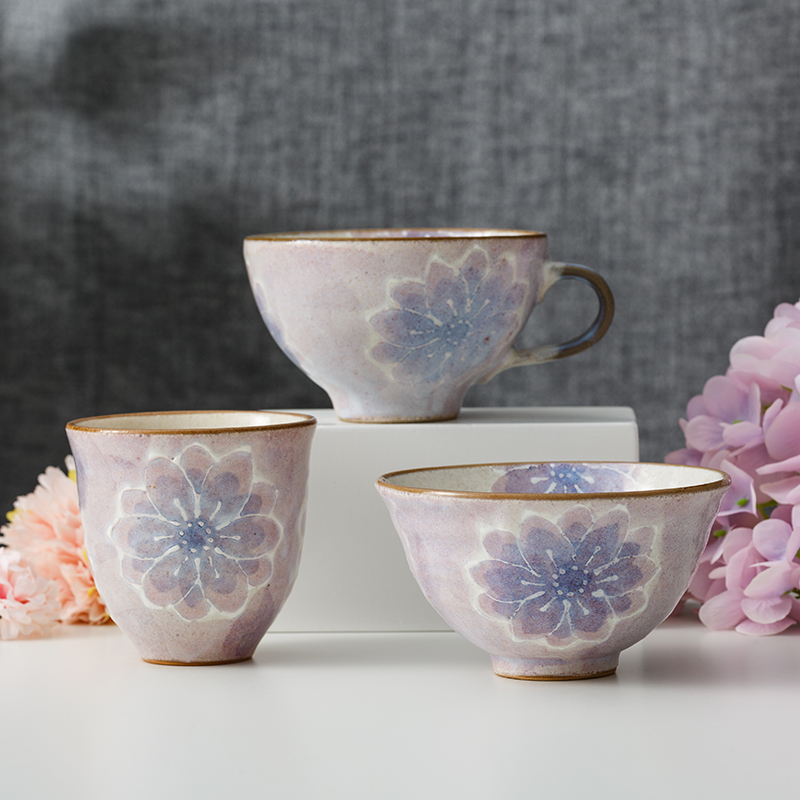 Flower phase nong hand - made ceramic bowl hand the cup home afternoon tea coffee cup Japanese - style tableware imported from Japan
