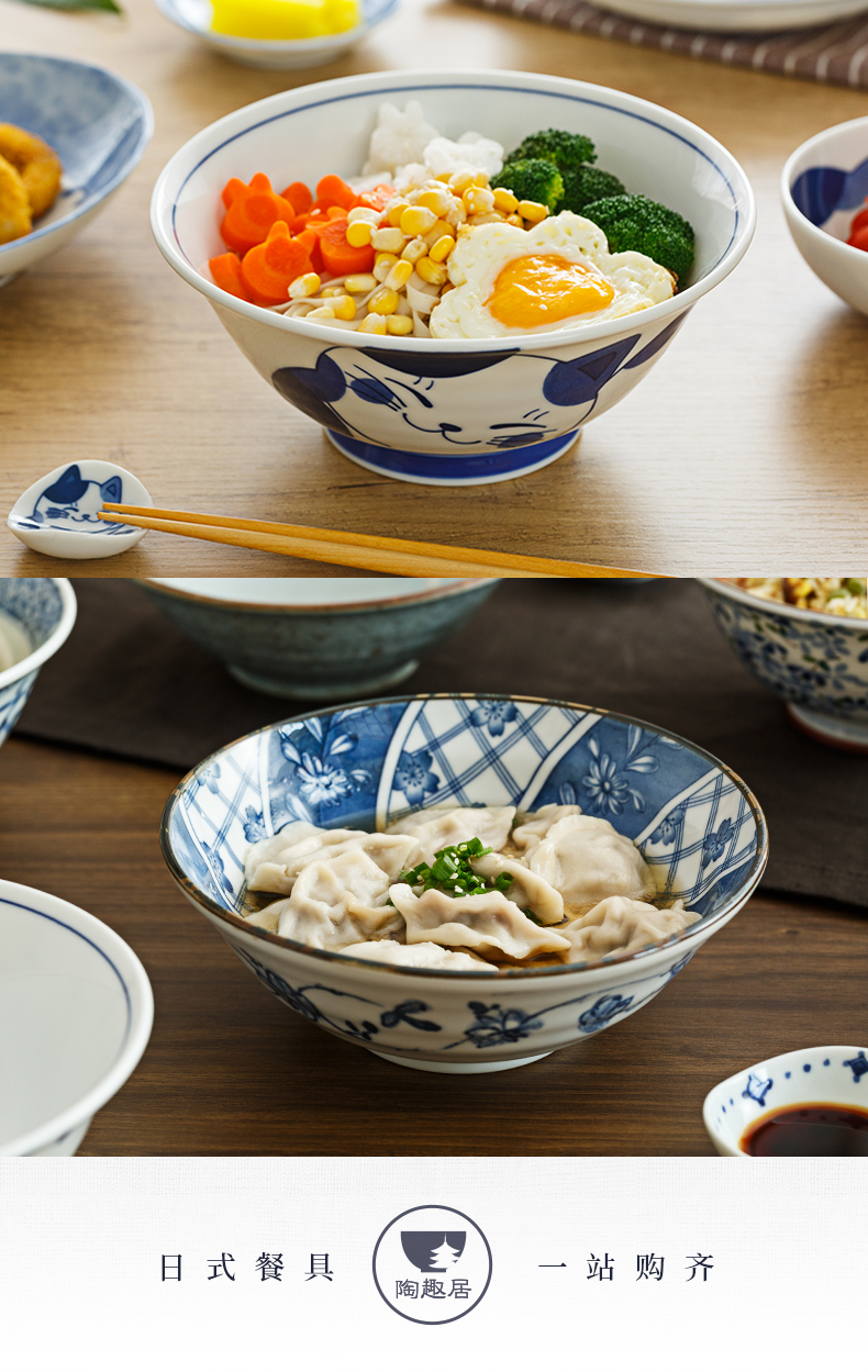 Ceramic bowl bowl of soup bowl rainbow such use imported from Japan and Japanese household tableware mercifully rainbow such always pull rainbow such always eat bread and butter