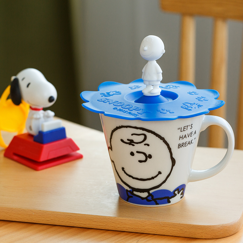 SNOOPY SNOOPY, Charlie brown, the import mark glass ceramic cup with cover domestic cartoon cup ultimately responds cup