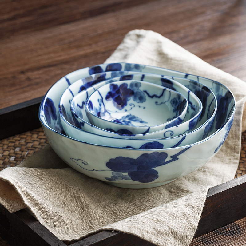 Porcelain tableware under the glaze made pottery bowls imported from Japan Japanese large soup bowl rainbow such use creative flavor bowl bowl of soup bowl