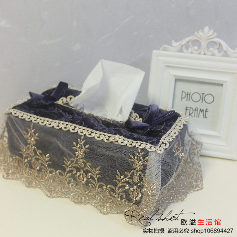 Special offer `curved moon European style tissue set high-grade fabric retro pumping paper set lace tissue box set