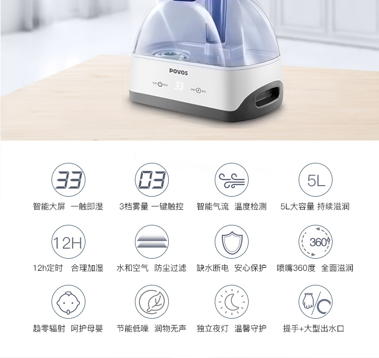máy lạnh có chức năng tạo độ ẩm Máy tạo độ ẩm Pentium phòng ngủ yên tĩnh cho bé khối lượng sương mù cộng với độ ẩm 5L dung tích lớn Máy làm ẩm không khí trong nhà - Máy giữ ẩm máy tạo độ ẩm