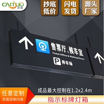 Double-sided LED luminous brand shopping mall supermarket hospital hanging logo Indication tag light box Index guide plate customization