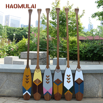 Haomulai walnut paddle paddle pattern decoration wall hanging window display 1 5 meters wooden dragon boat paddle