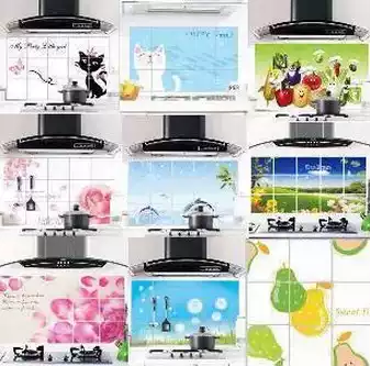 Stove self-adhesive anti-oil sticker tile waterproof lampblack wall sticker kitchen wall moisture-proof oil and high temperature resistant wallpaper