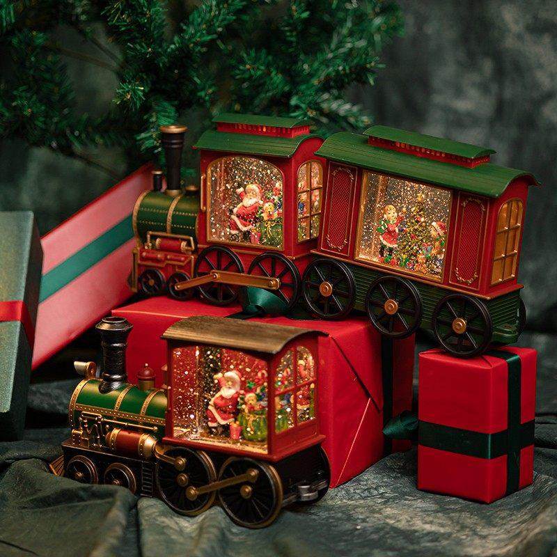 Christmas Music Box for Boys, Toy Music Box, Crystal Ball Model, Train, Steam Engine, Children's Snowflake Birthday Gift