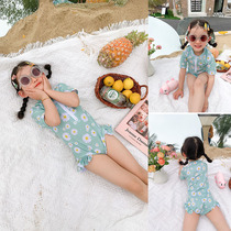 Original New 2021 children Girls cute Korean swimsuit female baby conjoined Princess baby baby swimsuit