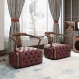 Новый китайский сингл -диван Круг Круг Мебель Вудзинму Сплошной Лёрг Light Luxury Whore Whore Sware Стул простые и современные