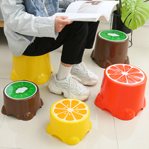 Household simple plastic round stool high stool small chair creative thickened adult bench bench Children Baby footrest