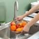 Thickened fine mesh stainless steel leaking basin, rice sieve, rice basin, round drain basin, large leaking basin, vegetable basin, fruit basket