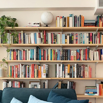 Wall Bookshelf Partition Wall Wall-mounted Bookcase Bedroom Living Room Sofa Wall Creative Bookshelf Multilayer Shelve Solid Wood Board