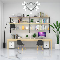 Solid wood desk bookshelf combination simple home desktop computer desk writing desk student desk bookcase wall