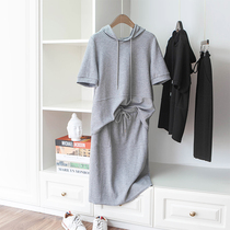 100 vegetable price Two sets Less age trendy All cotton Leisure suit Lions short sleeves T-shirt Hooded Sweatshirt Half Body Dress