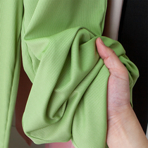Smooth vertical high elastic thin vertical thread cool milk silk straight trousers elastic waist grandma trousers spring and summer