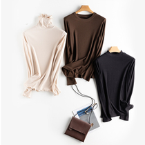 Good wear Joker autumn and winter basic base shirt round neck half high collar pile collar thread slim knitwear h