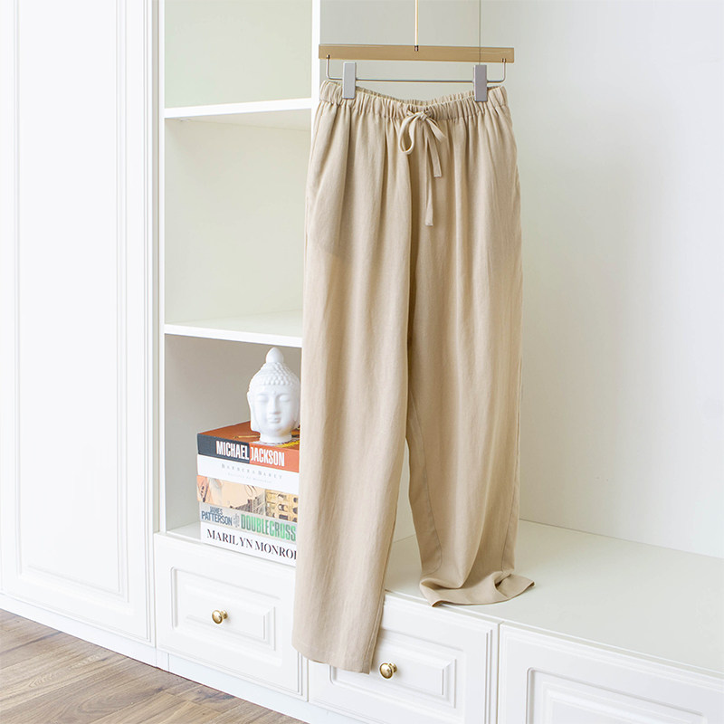 Too comfortable with cool and breathable tencel linen lace tightness waist loose Harlan old daddy pants grandma pants 22 summer
